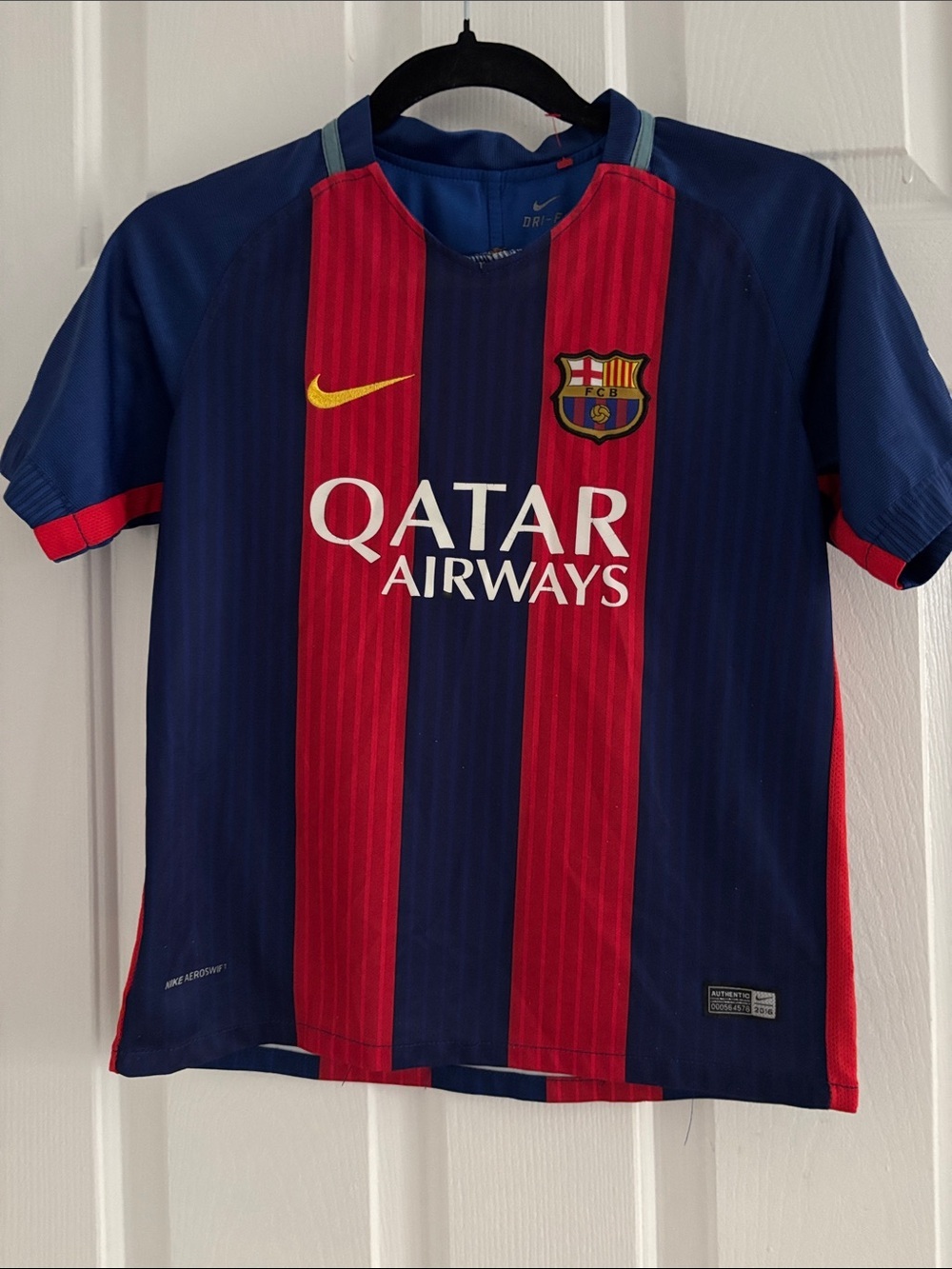 Nike FC Barcelona Kids Jersey - Navy & Red with Yellow Swoosh